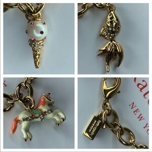 Kate Spade Carnival Unicorn Fish Ice Cream Charm Bracelet (Rare Piece) Nights